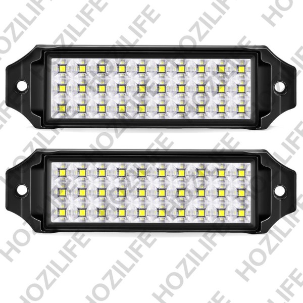 Flush Mount LED Pod Lights, 2PCS 40W Bumper Light Spot Backup Reverse Lights Off-Road Driving Fog Work Lighting 6 Inch LED Light Bar for Truck ATV UTV Boat (White)